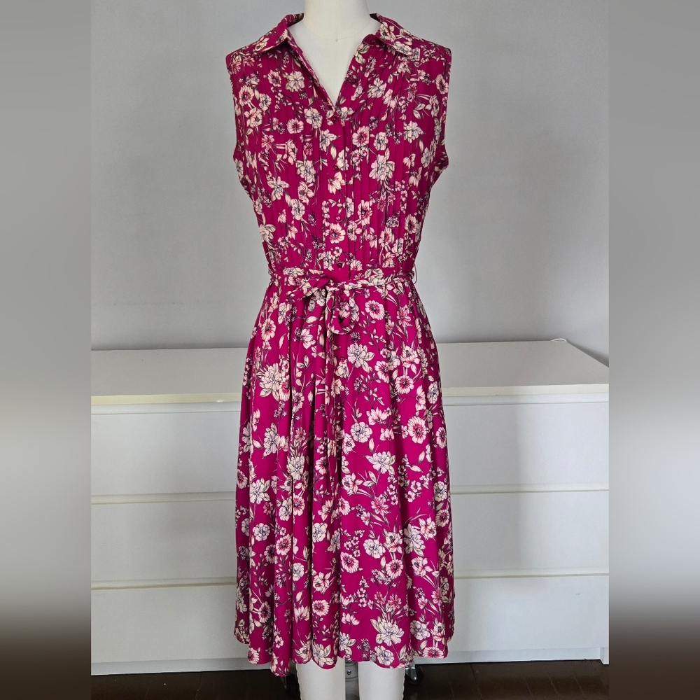 Floral Pink Sleeveless Dress